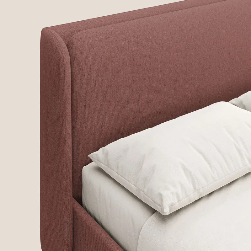 Nadine lit coffre de design et confort italien en tissu imperméable T19 saumon