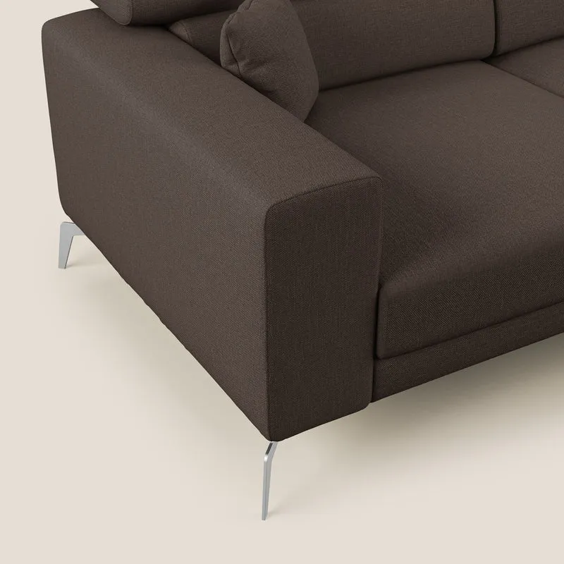 Blade Canapé d'angle avec têtières inclinables en tissu imperméable T13 marron