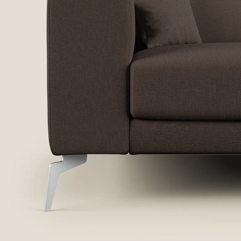Blade Canapé d'angle avec têtières inclinables en tissu imperméable T13 marron