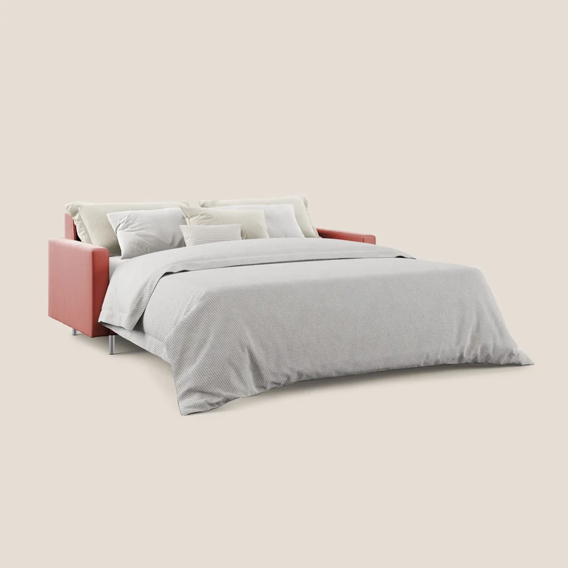 Andromeda canapé convertible en velours doux imperméable T01 saumon