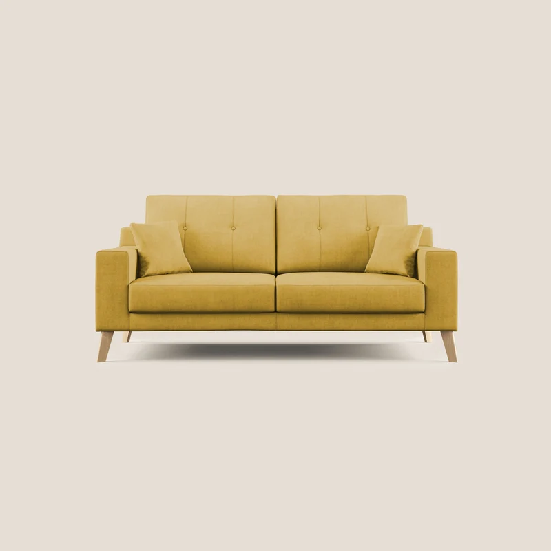 Danish canapé moderne en tissu doux imperméable T02 jaune