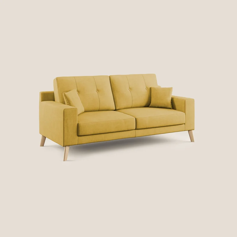 Danish canapé moderne en tissu doux imperméable T02 jaune