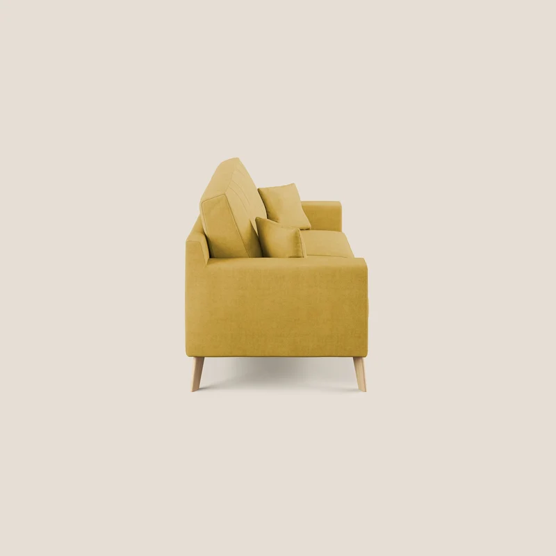 Danish canapé moderne en tissu doux imperméable T02 jaune