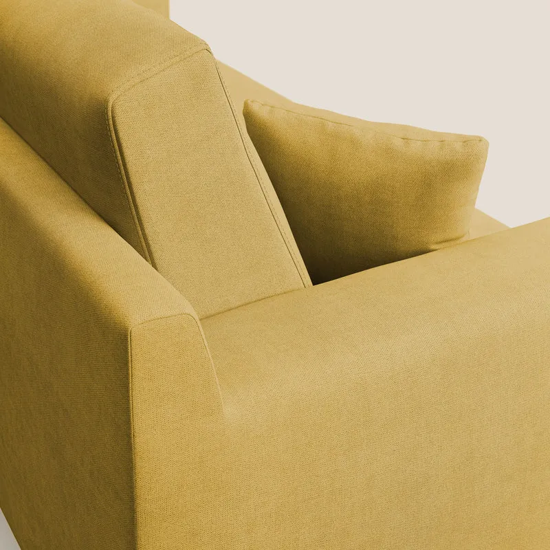 Danish canapé moderne en tissu doux imperméable T02 jaune