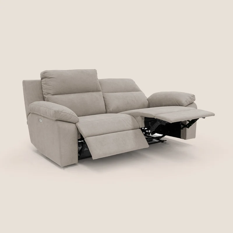 Romeo Canapé avec relax électrique en tissu doux imperméable T02 beige