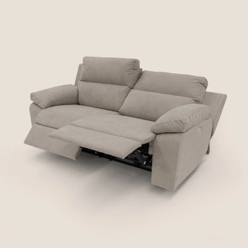 Romeo Canapé avec relax électrique en tissu doux imperméable T02 beige