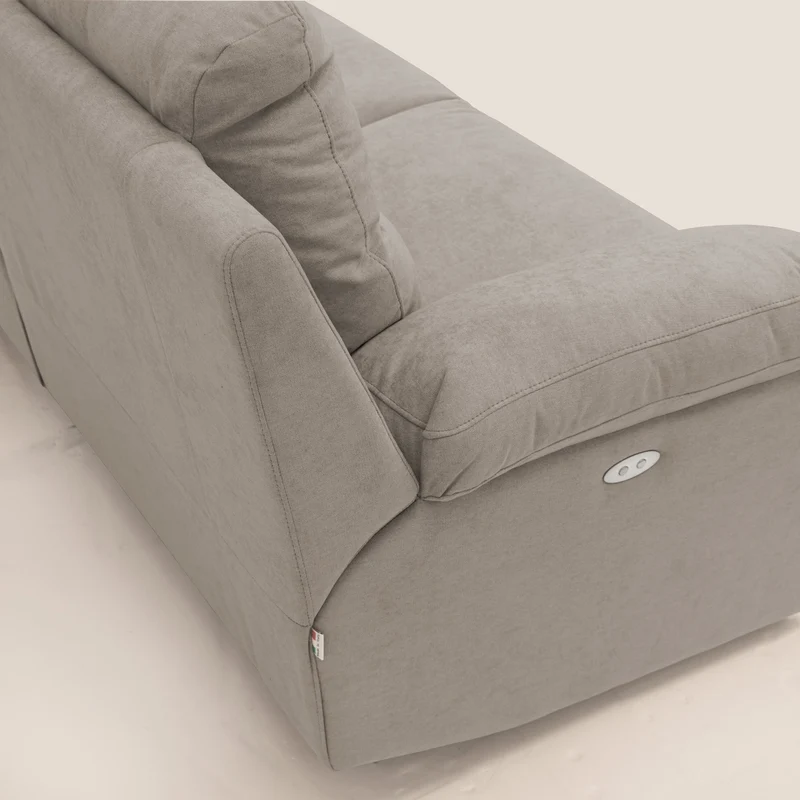 Romeo Canapé avec relax électrique en tissu doux imperméable T02 beige