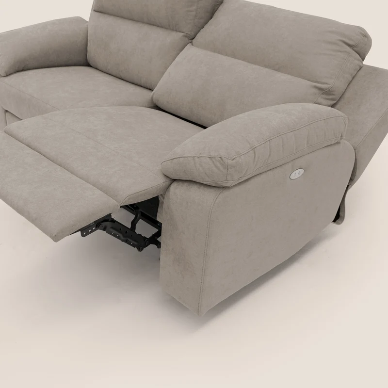 Romeo Canapé avec relax électrique en tissu doux imperméable T02 beige