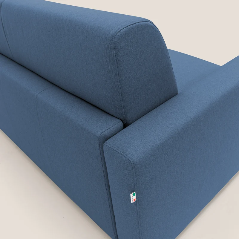 Kansas Canapé lit convertible h20 cm en tissu imperméable T13 bleu