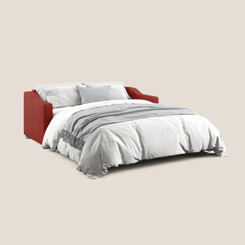 Amber canapé convertible en tissu détachable T05 rouge