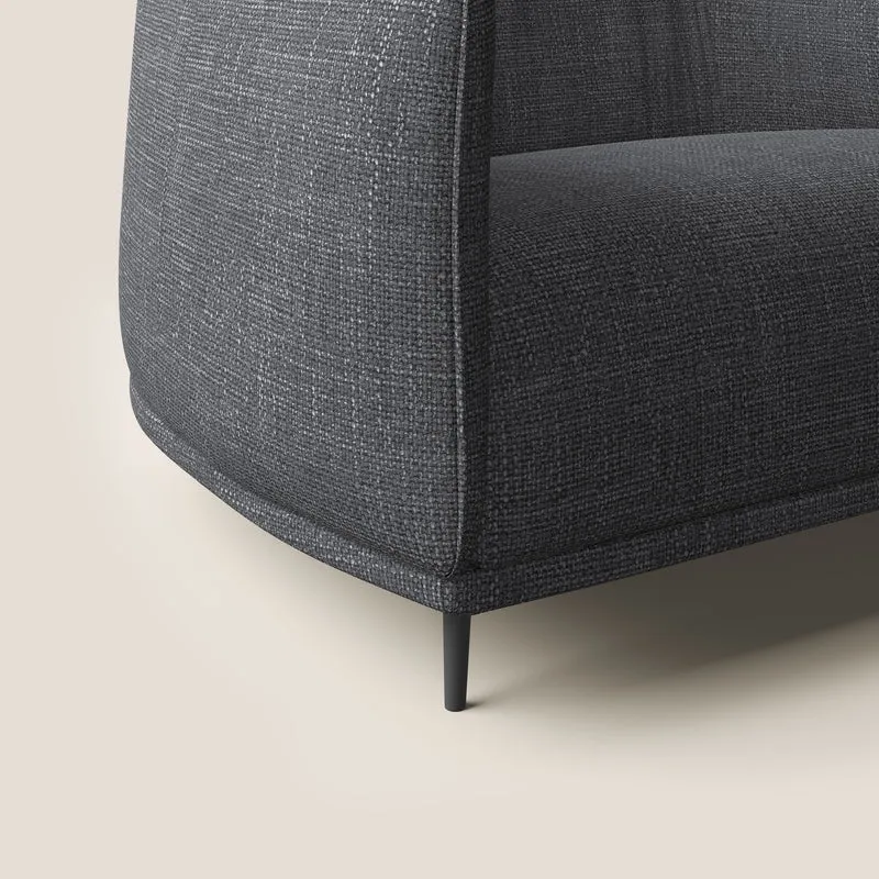 Zelda Fauteuil au design moderne en tissu doux et imperméable T06 anthracite