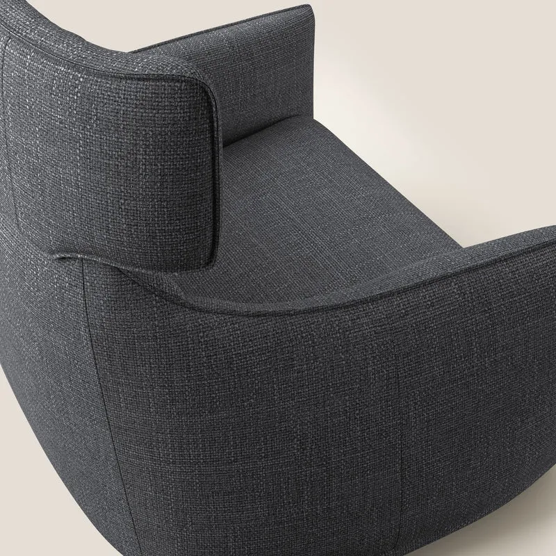Zelda Fauteuil au design moderne en tissu doux et imperméable T06 anthracite