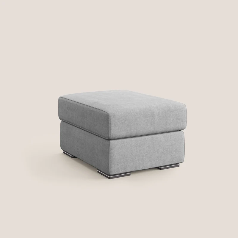 Sun pouf coffre en tissu imperméable T02 gris clair