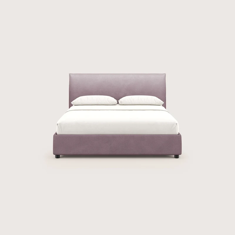 Nina lit coffre au design minimaliste en microfibre détachable effet cuir T15 rose