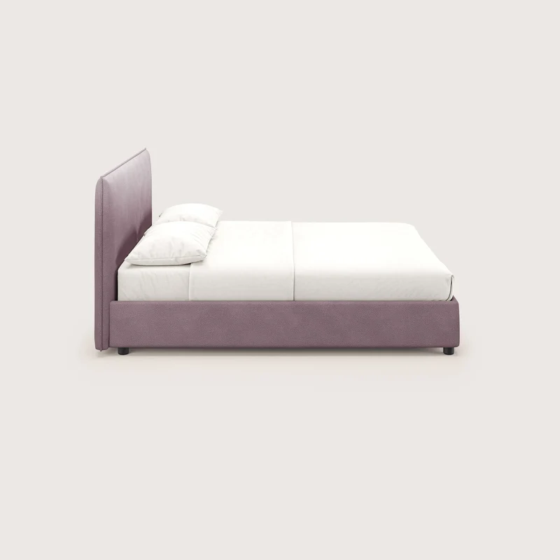Nina lit coffre au design minimaliste en microfibre détachable effet cuir T15 rose
