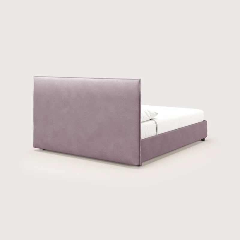 Nina lit coffre au design minimaliste en microfibre détachable effet cuir T15 rose