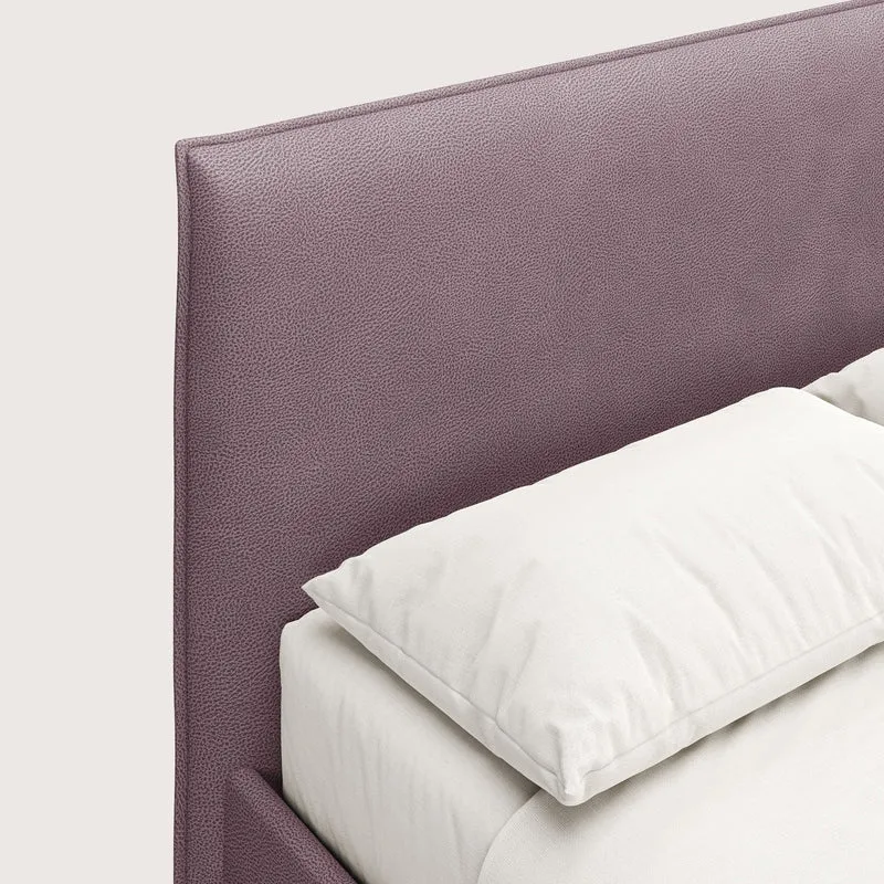 Nina lit coffre au design minimaliste en microfibre détachable effet cuir T15 rose