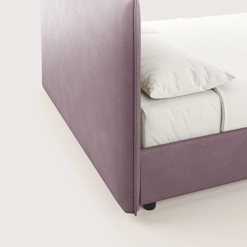 Nina lit coffre au design minimaliste en microfibre détachable effet cuir T15 rose