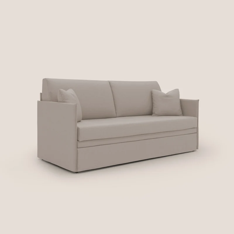 Tortona Canapé duplex avec lits jumeaux et tissu effet coton imperméable T13 crème