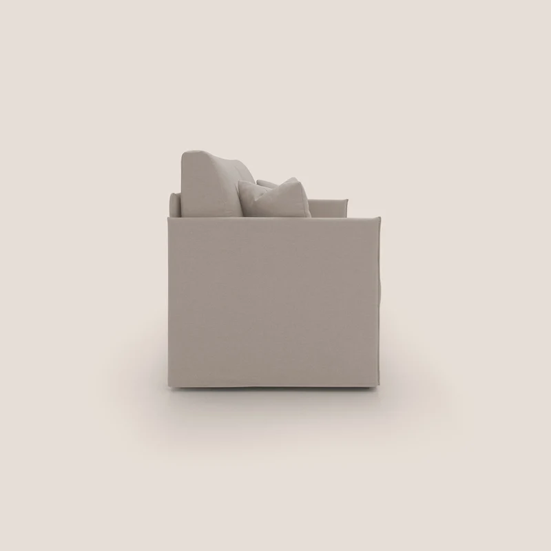 Tortona Canapé duplex avec lits jumeaux et tissu effet coton imperméable T13 crème
