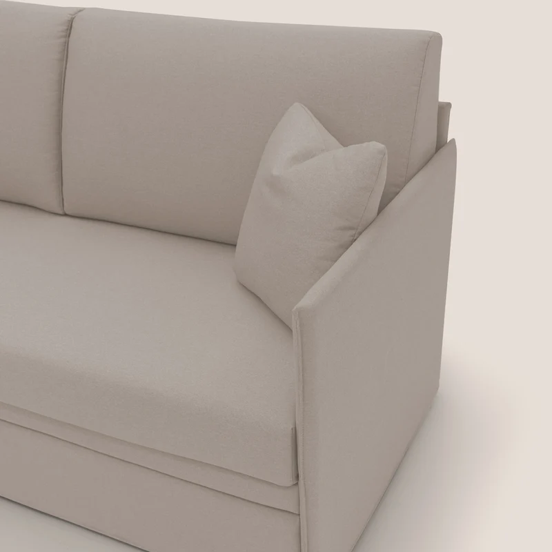 Tortona Canapé duplex avec lits jumeaux et tissu effet coton imperméable T13 crème