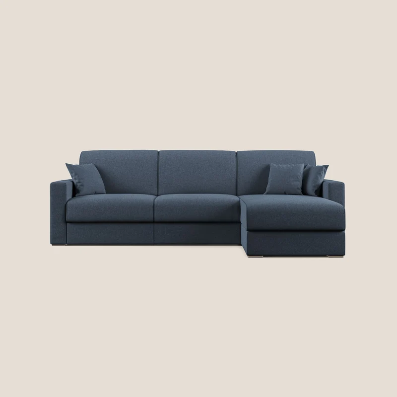 Best canapé-lit d’angle avec méridienne en tissu détachable QuickClean T08 bleu