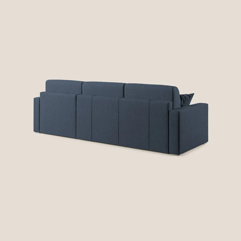 Best canapé-lit d’angle avec méridienne en tissu détachable QuickClean T08 bleu