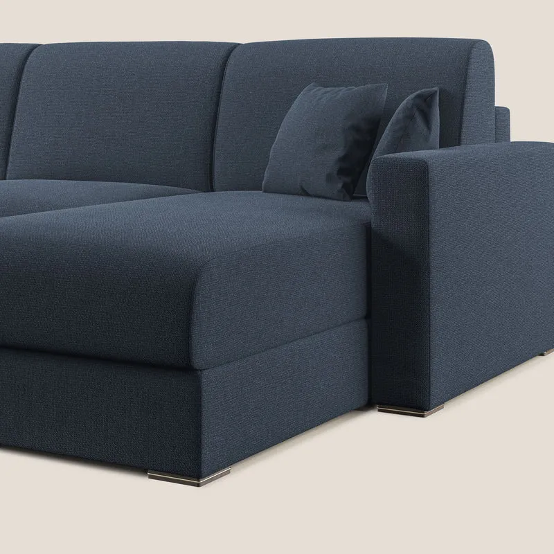 Best canapé-lit d’angle avec méridienne en tissu détachable QuickClean T08 bleu