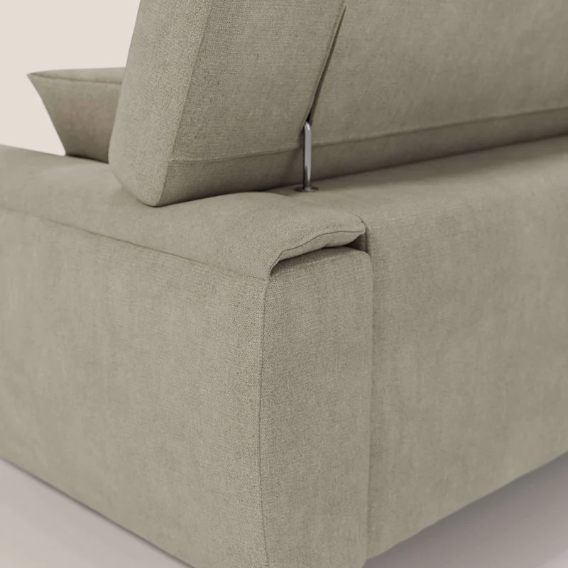 Caravaggio Canapé avec assises extensibles et têtières réglables en tissu imperméable T02 crème