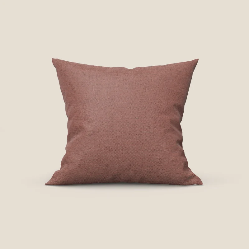 Tobago coussin disponible en différentes couleurs en tissu flammé effet coton imperméable T19 saumon