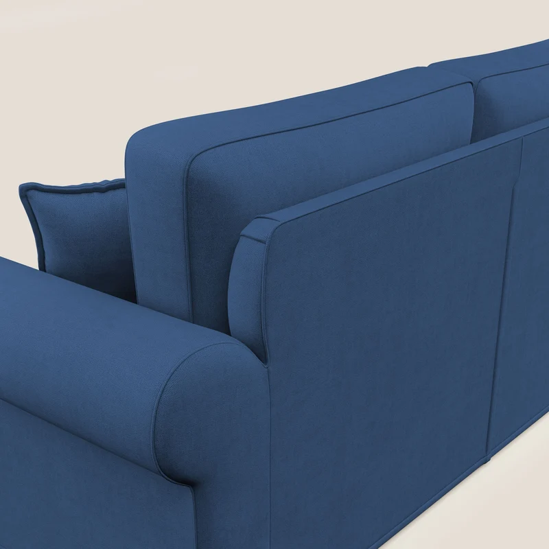 Lady canapé classique en plume d'oie réalisé avec un tissu imperméable T02 bleu