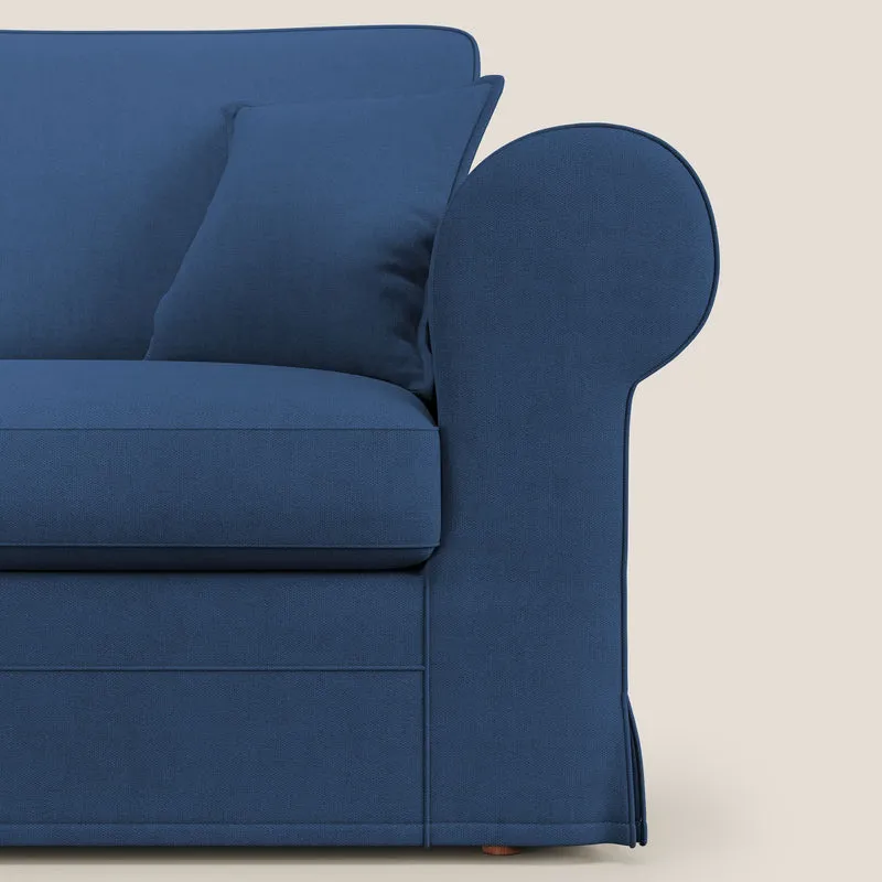 Lady canapé classique en plume d'oie réalisé avec un tissu imperméable T02 bleu