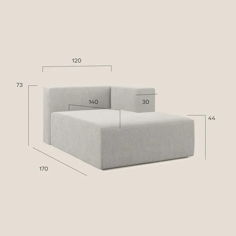 Nettuno module meridiénne en bouclette douce T07 rouge