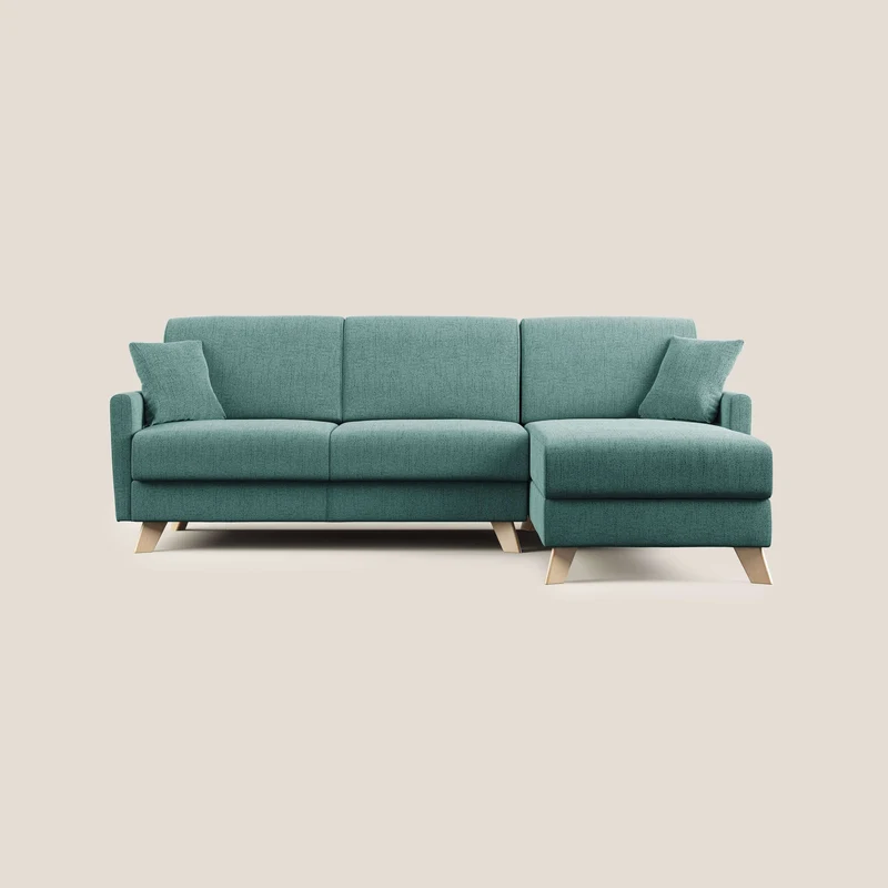 Edgar canapé-lit d’angle en tissu Felis imperméable T03 vert d’eau