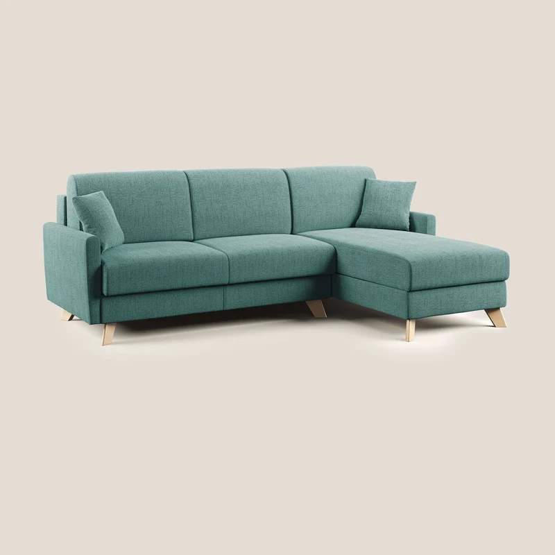 Edgar canapé-lit d’angle en tissu Felis imperméable T03 vert d’eau