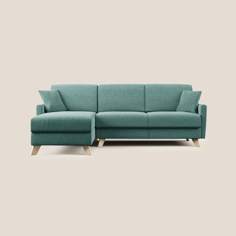 Edgar canapé-lit d’angle en tissu Felis imperméable T03 vert d’eau