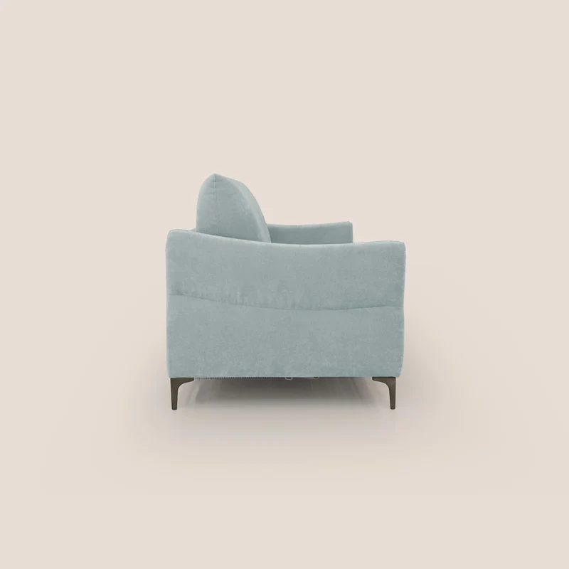 Dalia canapé convertible avec matelas H 18cm et pieds hauts en tissu détachable raffiné T17 vert d'eau