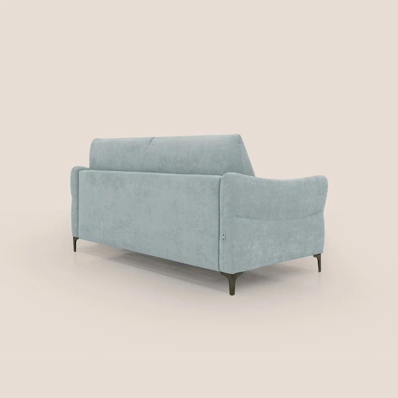 Dalia canapé convertible avec matelas H 18cm et pieds hauts en tissu détachable raffiné T17 vert d'eau