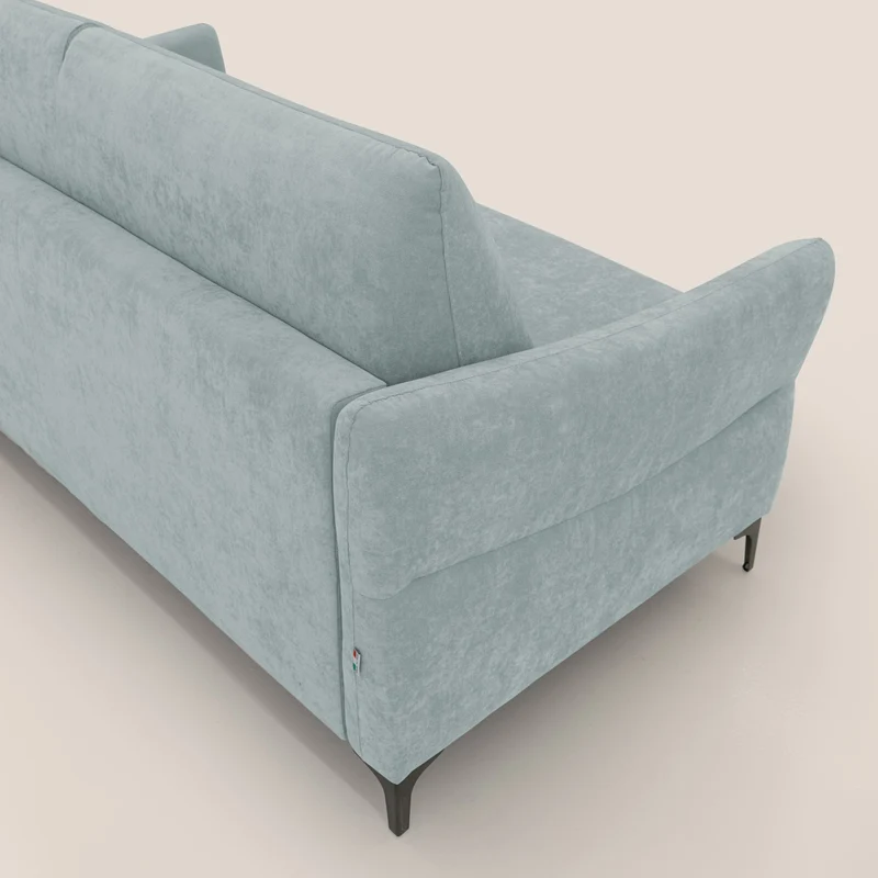 Dalia canapé convertible avec matelas H 18cm et pieds hauts en tissu détachable raffiné T17 vert d'eau
