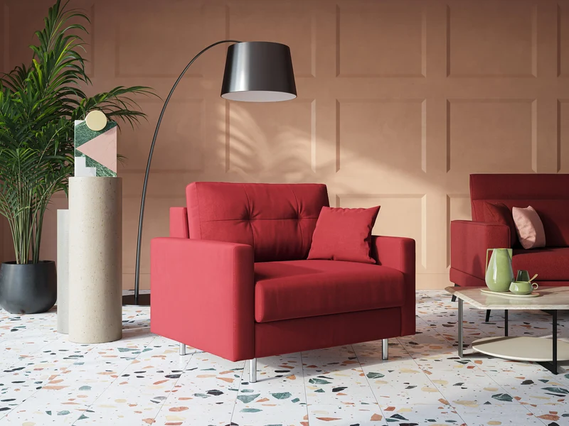 Megan fauteuil convertible en microfibre détachable T11 rouge