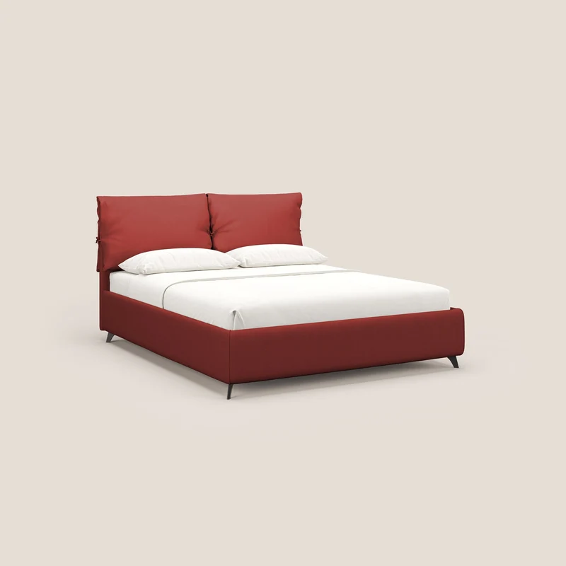 Susan lit rembourré avec coffre complètement déhoussable en microfibre détachable T11 rouge