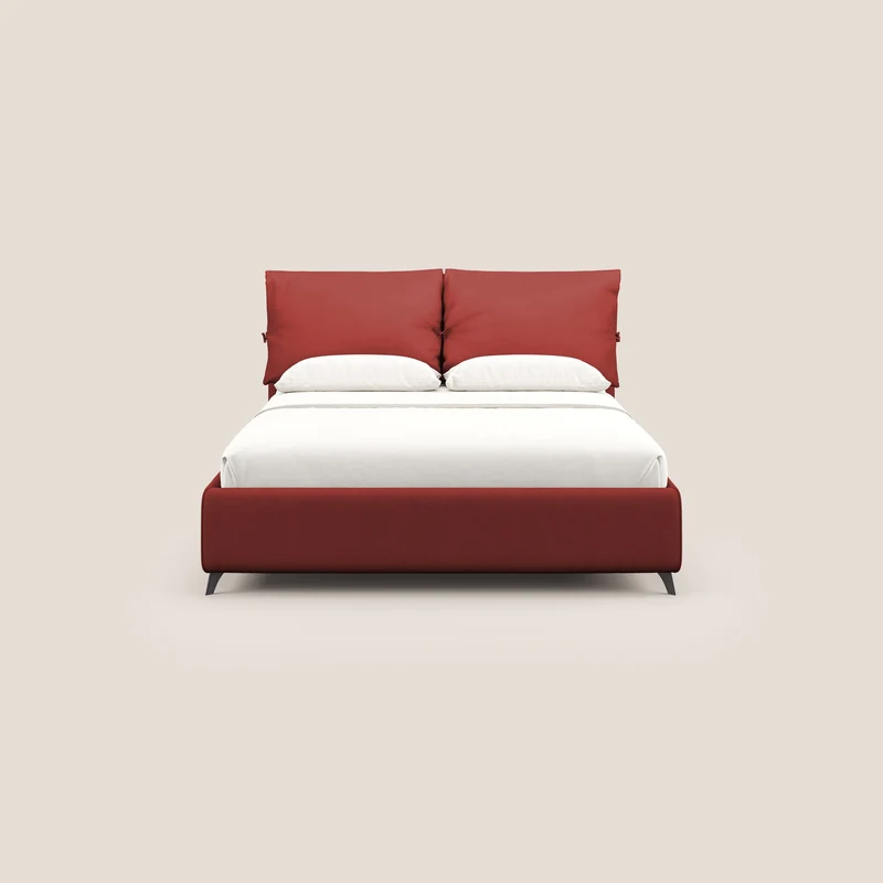 Susan lit rembourré avec coffre complètement déhoussable en microfibre détachable T11 rouge
