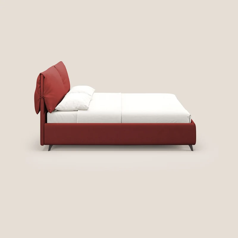 Susan lit rembourré avec coffre complètement déhoussable en microfibre détachable T11 rouge