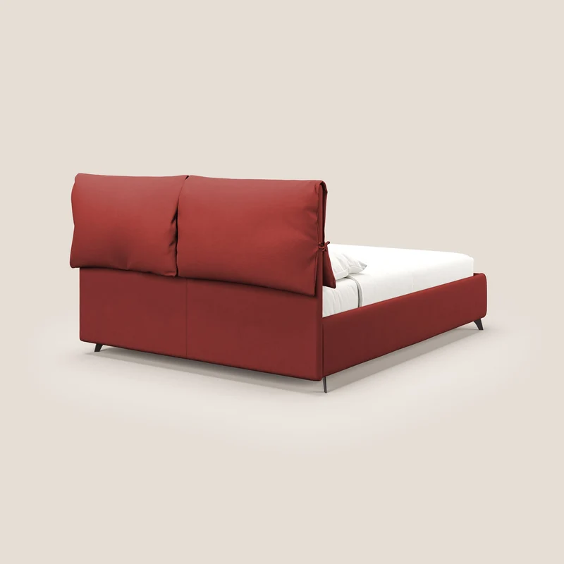 Susan lit rembourré avec coffre complètement déhoussable en microfibre détachable T11 rouge
