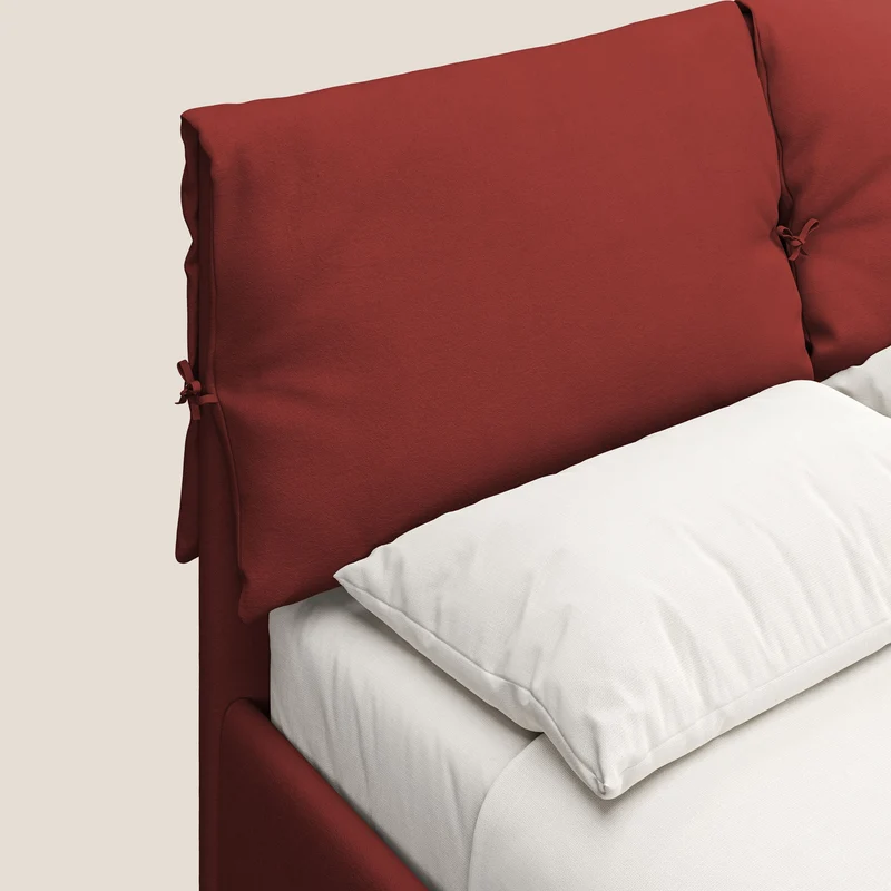 Susan lit rembourré avec coffre complètement déhoussable en microfibre détachable T11 rouge