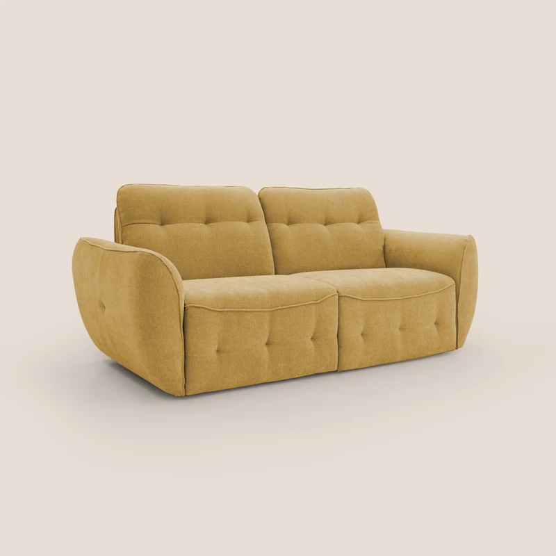 Cerbero canapé 2 ou 3 places en bouclette douce imperméable T07 jaune