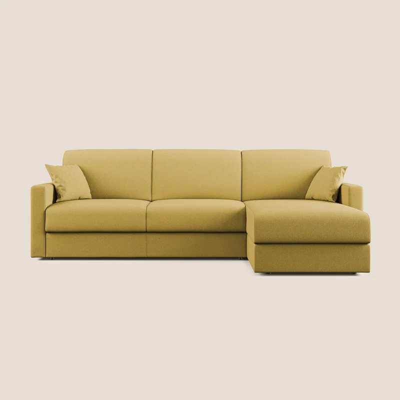 Chris Canapé d'angle 5 places en tissu imperméable T13 jaune