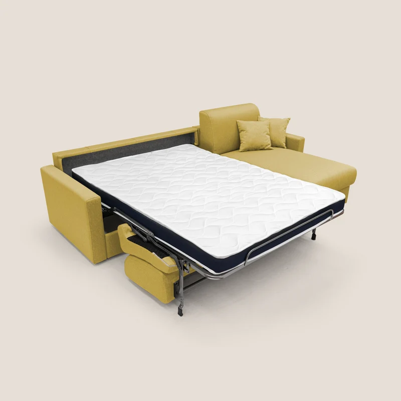 Chris Canapé d'angle 5 places en tissu imperméable T13 jaune