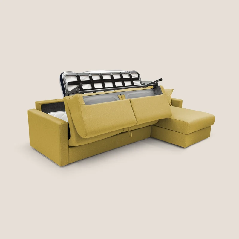 Chris Canapé d'angle 5 places en tissu imperméable T13 jaune