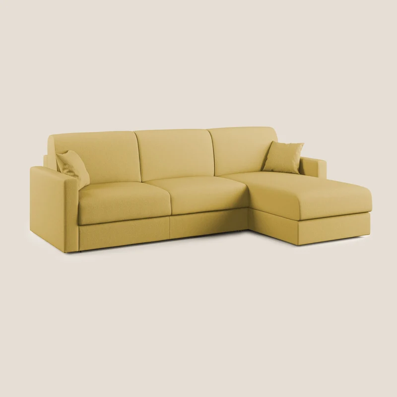 Chris Canapé d'angle 5 places en tissu imperméable T13 jaune